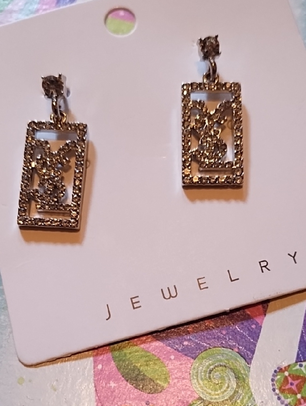 Silver Rectangular Earrings - Unbranded Ysl